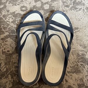CROCS Dark Blue and White Sandals